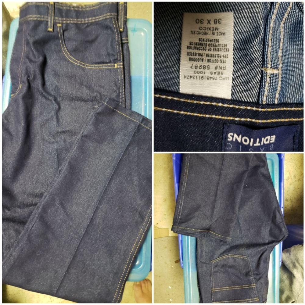 Basic Editions Men's Deep Indigo Jeans